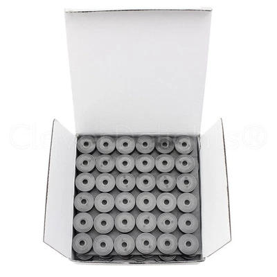 144 Pack - CleverDelights Black Prewound Bobbins - Size M Bobbins - Plastic S...