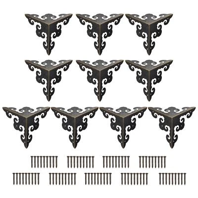 65x65x65mm Metal Box Corner Protectors Edge Guard Iron Bronze Tone 10pcs