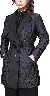 [Generic] Women Mid-Length Trench Coat Warm Thickened White Duck Down Padded Puffer Coat