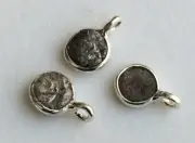 9-10mm Gray Rough Diamond Connectors, 925 Silver Button Connectors, 1 Pc Tyre