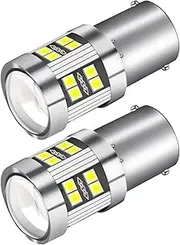 Pennle P21W 1156 BA15S LED Bulbs - 2 Pack 6000K White Super Bright 6W LED Reverse Light Bulb for Brake, Turn Signal, Tail, DRL, and Backup Lights - 12V-24V DC10-30V Auto Backup Rear Fog Lamp Position