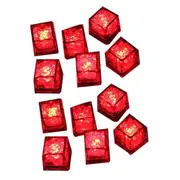 12PCS Waterproof LED Ice-Cube Flashing Glow in the Dark Light Up for Bar Club Drinking Decoration C Red