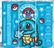 Tumbler Cup Mug Pokemon Squirtle Coffee style Tumbler 20 oz w/ Straw