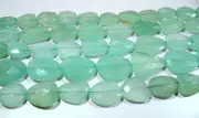 13 inch strand of natural Aqua Chalcedony Tumble Smooth 20-30mm beads.