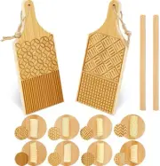 4 Pieces Wood Gnocchi Pasta Board Gnocchi Paddle Maker Garganelli Pasta Board