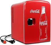Coca-Cola Classic Portable 6 Can Thermoelectric Mini Fridge Cooler/Warmer, 4 L/4.2 qt, Red, for Home, Dorm, car, Boat, Beverages, Snacks, Skincare, Cosmetics, Medication