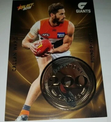 2019 AFL SELECT MILESTONE 200 GAMES GWS GIANTS CALLAN WARD (MG35)