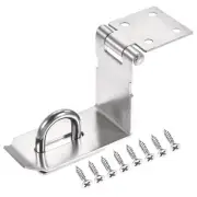 5'' Stainless Steel 90 Degree Heavy Door Latch Hasp Lock with Screws, Silver