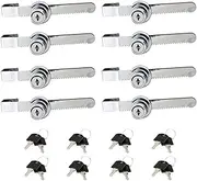 Sissinda Sliding Glass Door Ratchet Lock Display Case Lock with Chrome Finish, Security, Keyed Alike Showcase Display (8 PC)