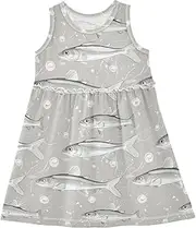 [Caihoyu] Girl Summer Tank Dresses Kids A-line Spring Dresses Easter Outfit, Multicolor12, 6 Years