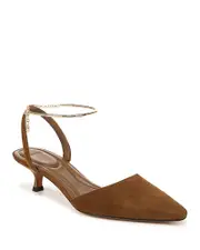 Vince Women's Sarita Pointed Toe Anklet Kitten Heel Pumps