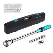 1/2-inch Drive Click Torque Wrench 30-160 Ft-lb With Socket Adapter Extensions