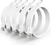 5 Pack(10FT)[Apple MFi Certified] iPhone Charger Long Lightning Cable Fast Charging iPhone Cord Compatible iPhone 14/14 Pro Max/13 Pro Max/12/11 Pro Max/Mini/XS MAX/XR/XS/X/8/7/Plus/6 iPad