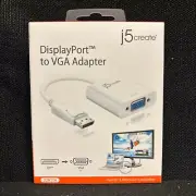 BRAND NEW j5create DisplayPort to VGA Male/Female Active Video Adapter 3.54"