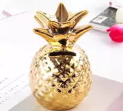 1pc Resin pineapple figurine room decor faux fruit ornament realistic gold