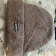 SUPREME New York Mohair Beanie Sand Authentic Warm Cozy Winter Hat Cap NEW!