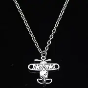 [ZOJK] Necklace 18X19Mm Airplane Pendant Short Long Women Men Colar Gift Jewelry Choker