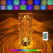 Rose Crystal Touch Lamp,RGB Touching Control Diamond Table Lamp,16 Color