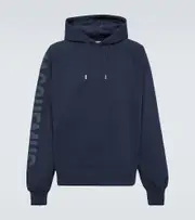 [Jacquemus] Jacquemus Le Typo cotton jersey hoodie AU 87 blue