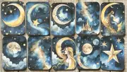 Celestial card toppers set of 10 junk journal cards stars and moon card toppers