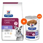 Hill's Prescription Diet I/D Low Fat Digestive Dry & Wet Dog Food Bundle Dry + 12pk