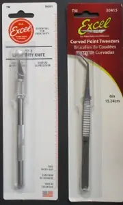 EXCEL Tool Lot - No. 1 Light Duty Knife - Curved Point Tweezers