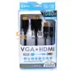 【祥昌電子】 i-gota VGA設備轉到HDMI螢幕專用線 高畫質VGA轉HDMI轉接線 2米(VGA-HDMI002)