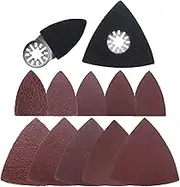 102Pcs Oscillating Multi-Tool Finger Triangle Sanding Pads Accessories Kit Hook & Loop Sanding Disc Pad with 40/80/120/180/240 Sandpapers