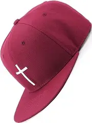 [Bexxwell] Junior Snapback Cap for Children Red with Cross (Children, Junior, Kids, Perfect Fit, Cap, Red, Cross, Unisex), red, One Size