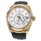 Rolex Sky-Dweller 326238 Yellow Gold White Oysterflex 42mm Watch