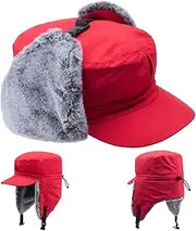 [ZffXH] Winter Cadet Military Aviator Army hat Lady Baseball Cap Men Women Hunting Trapper hat Ear Flaps