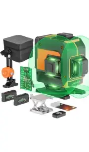 TGBOX 12 Lines Laser Level 360 Self Leveling for Construction 3x360° 3D Green
