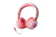 Kids Bluetooth Headphones Foldable Over Ear Stereo Wireless Headset with Microphone-Pink