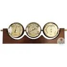29cm Walnut Weather Station With Thermometer Barometer & Hygrometer By FISCHER