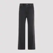 [Saint Laurent] Saint Laurent-Used Paris Black Cotton Loose Straight Jeans-Uomo 32 WAIST