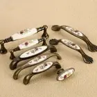 Flower Cabinet Pull Knob Antique Bronze Door Handles Wardrobe Closet Cupboard