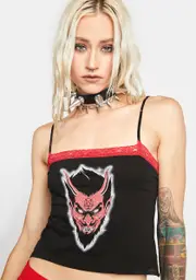 [Vera's Eyecandy] Devil Head Lace Tank