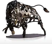 Labymos Metal Sculpture Iron Braided Cattle Home Furnishing Articles Handmade Crafts