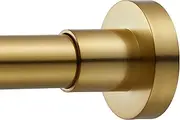 Shower Curtain Rod Tension- Never Rust No Drill Non-Slip Spring Tension Rod, 43-73 inches Metal Steel, Gold