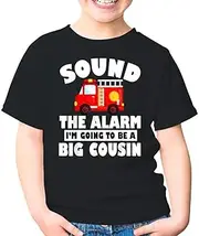 [SDVN] Sound The Alarm I'm Going to Be A Big Cousin Pregnancy Expecting Baby Announcement Toddler Shirt Youth T-Shirt (Black;2T)