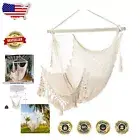 Foldable Hammock Chair - 330lbs Strong Cotton Rope Swing for Indoor Outdoor