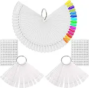 KINGMAS 150 Pcs Nail Swatch Sticks with Ring, Clear Nail Art Color Display False Nail Tips Polish Practice Sticks (1~150 Number Posted)