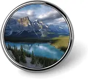 [FZMVSQH] Banff National Park Printed Round Button Pin Badges Metal Pinback Buttons 1 Inch Pins for Hat Shirt Clothing Bags Decoration, Circular, Aluminum, Circular, Aluminum