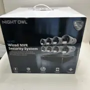 Night Owl - 12-Channel, 8-Camera Indoor/Outdoor Wired IP 4K 2TB NVR Security ..