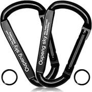 OUPENG Carabiner Clip Key Ring - 3" Iron Caribeaners D Shape Buckle Pack Improved Durable Spring Climbing Locking Carabiner. Black