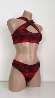 Schminke snake polewear pole dance set crop top high leg scrunch low bottoms