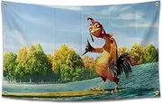 Chicken Flag Funny Poster Durable Man Cave Wall Flag with 4 Brass Grommets 3x5 Feet Tapestry for College Dorm Room Decor,Outdoor,Bedroom, Parties gifts, travel, filming,events,festivals