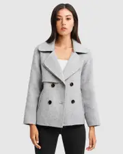[Belle & Bloom] I'm Yours Wool Blend Peacoat - Grey