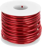 uxcell 9 Gauge Anodized Aluminum Craft Wire Bendable Bonsai Training Wire 56 Feet 3mm for Sculpting Crafts Wreath Floral Beading Jewelry Making, Red