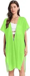 [ODAWA] Long Bathing Suit Cover Up Dark Salmon Komono Women's Swim Cover Up, Bathing Suit Wraps for Women Cover Ups